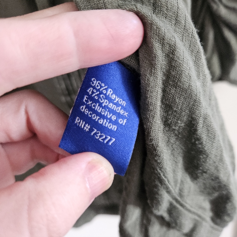 Apt 9 army green dark soft thin office cardigan small lounge comfort long top - Picture 4 of 5